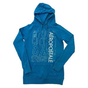 Aeropostale Long Sleeves Front Kangaroo Pocket Blue Hoodie Women's Size S